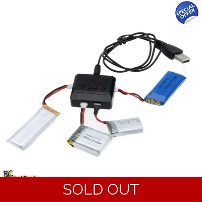 4 in 1 USB Battery Charger For Hubsan, WLtoys, MJX, Syma X5C, X5SC